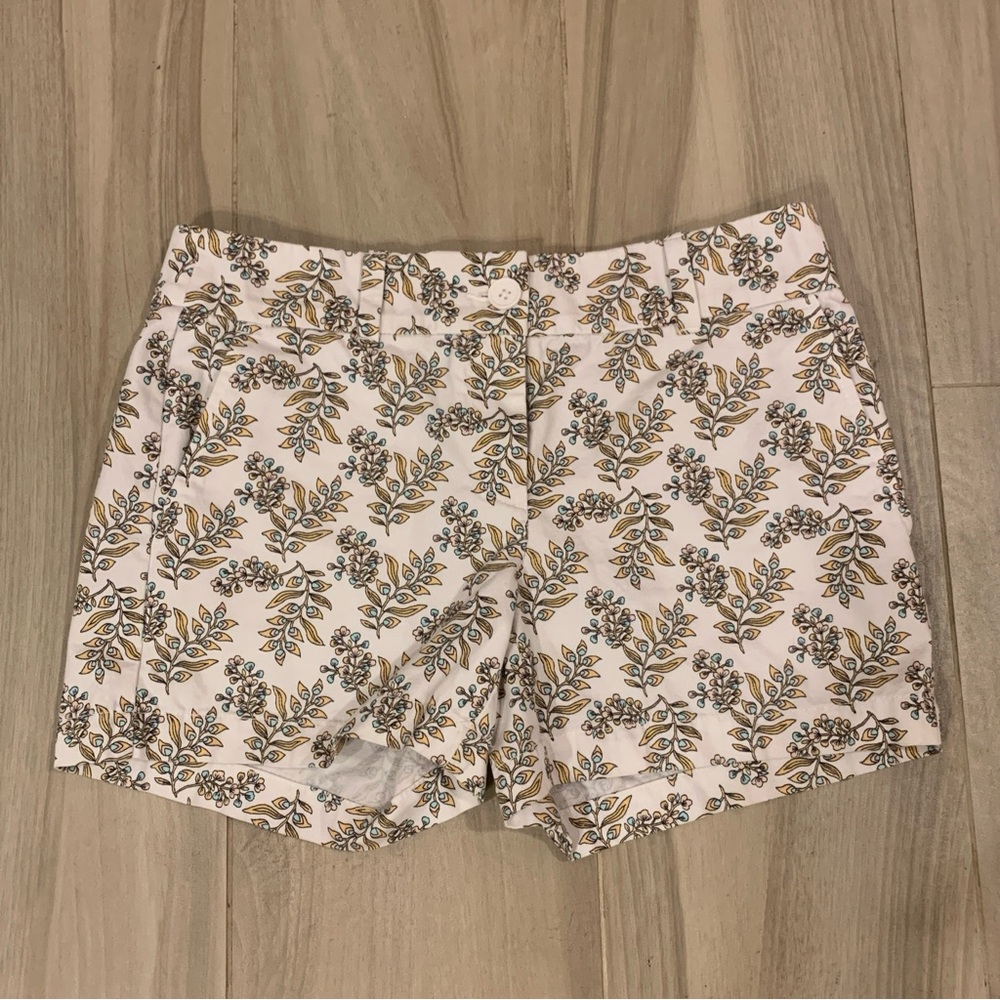 LOFT Outlet White Patterned 4” Womens Shorts